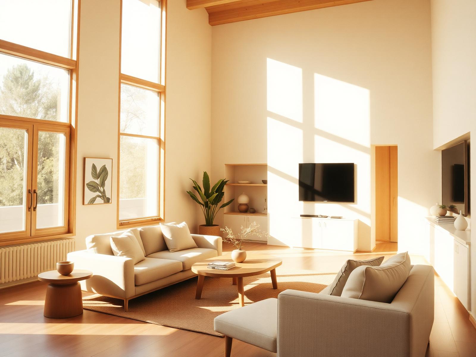 Sunlit modern California living room